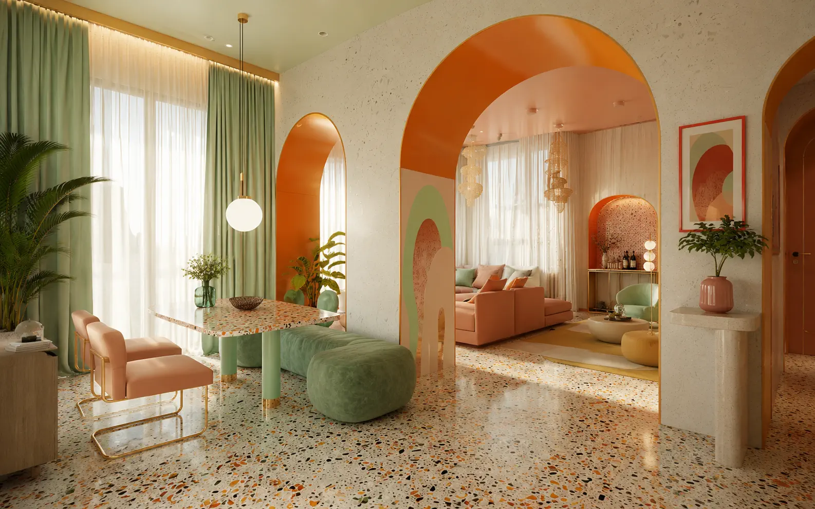 The elements of interior design — space, line and form in a room