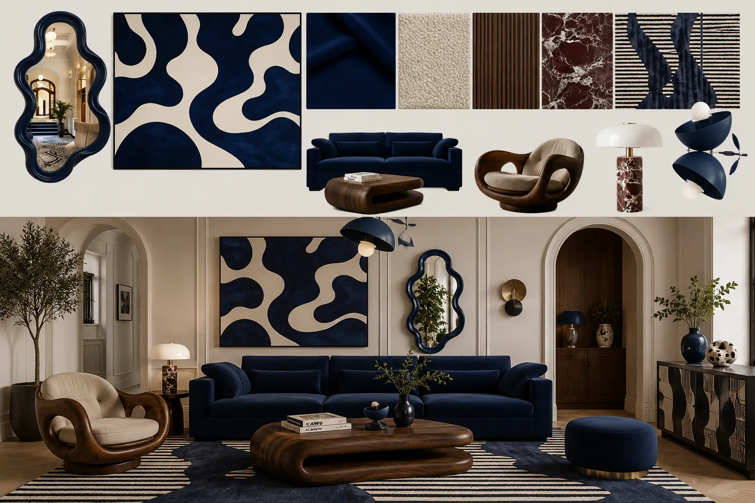 A clean interior design portfolio table of contents page