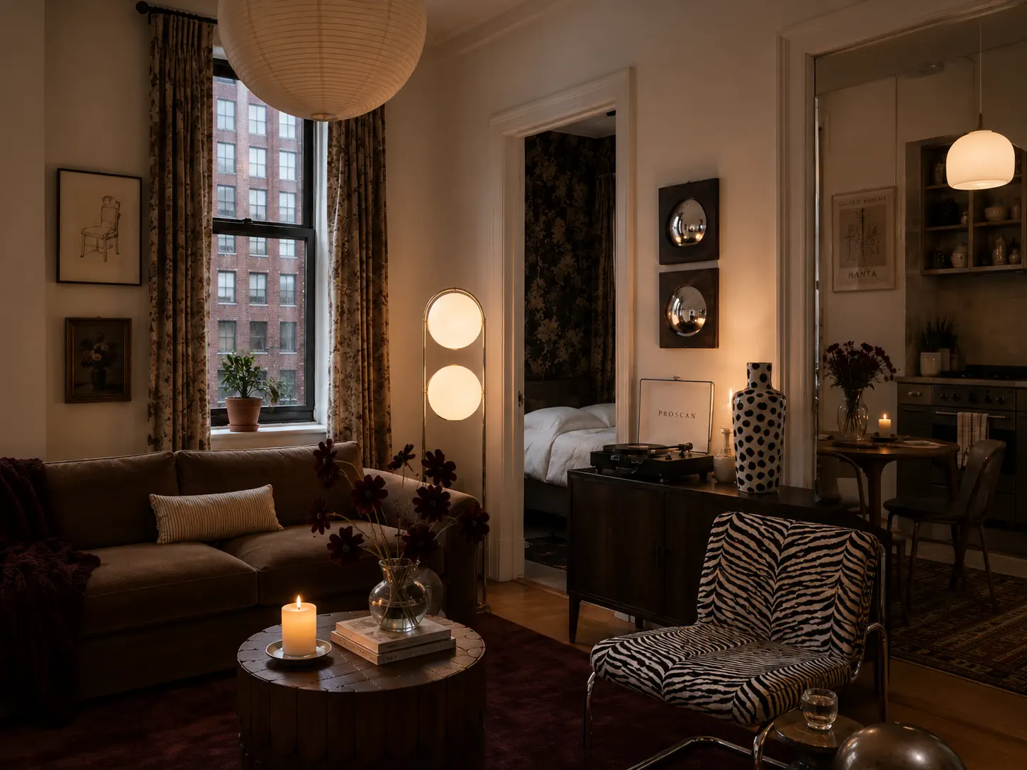 Example interior design portfolio structure mapped across pages