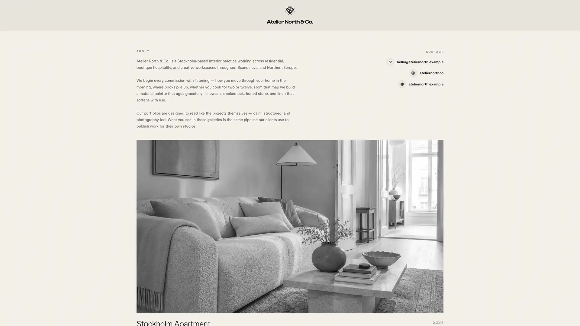 Minimal gallery layout preview